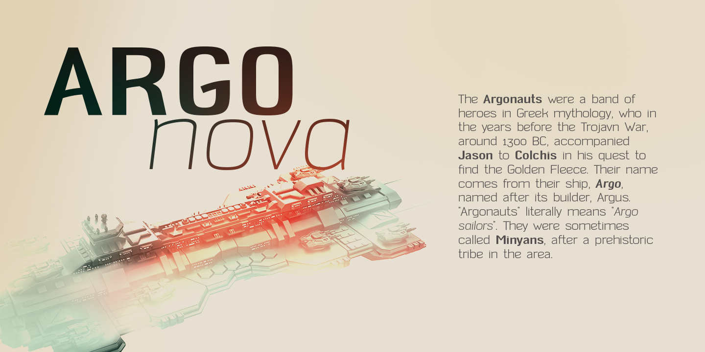 Beispiel einer Argo Nova-Schriftart